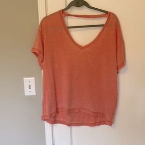 Free People Orange Shirt with open back